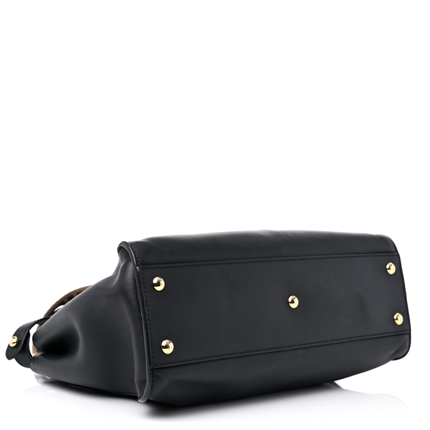 Fendi Vitello Seta Shiny Nappa Medium Peekaboo Iconic Satchel Black 4 of 14