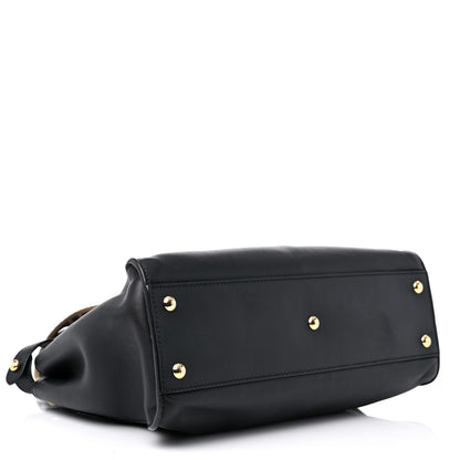 Fendi Vitello Seta Shiny Nappa Medium Peekaboo Iconic Satchel Black 4 of 14