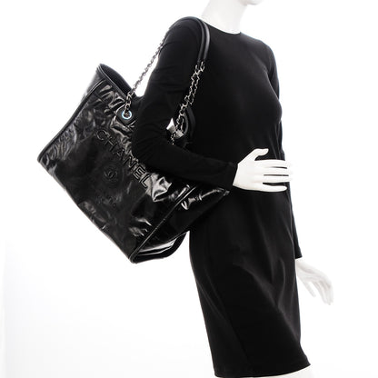 Chanel Glazed Calfskin Large Deauville Tote Black 2 of 7