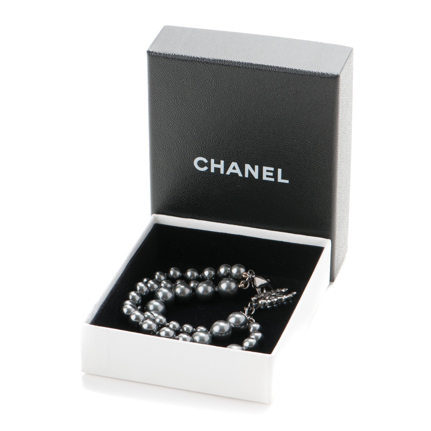 Chanel Pearl Bead CC Multistrand Bracelet Pearly Grey 5 of 5