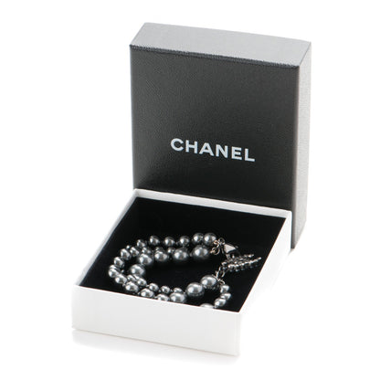 Chanel Pearl Bead CC Multistrand Bracelet Pearly Grey 5 of 5