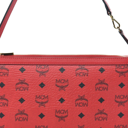 MCM Visetos Liz Shopper Tote Pouch Ruby Red 10 of 10