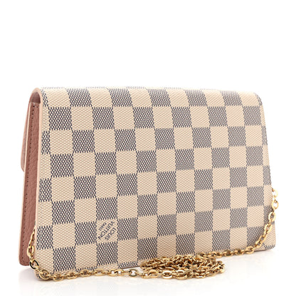 Louis Vuitton Damier Azur Croisette Chain Wallet Rose Ballerine 3 of 10