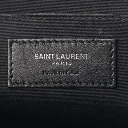 Saint Laurent Calfskin Rose Print Monogram Lou Camera Bag Black 6 of 14