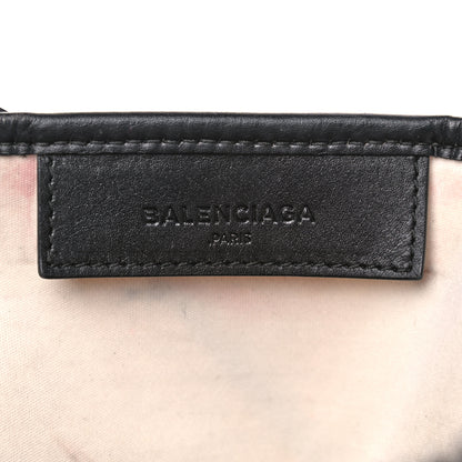 Balenciaga Cotton Canvas Satin Calfskin S Navy Cabas Natural Black 8 of 34