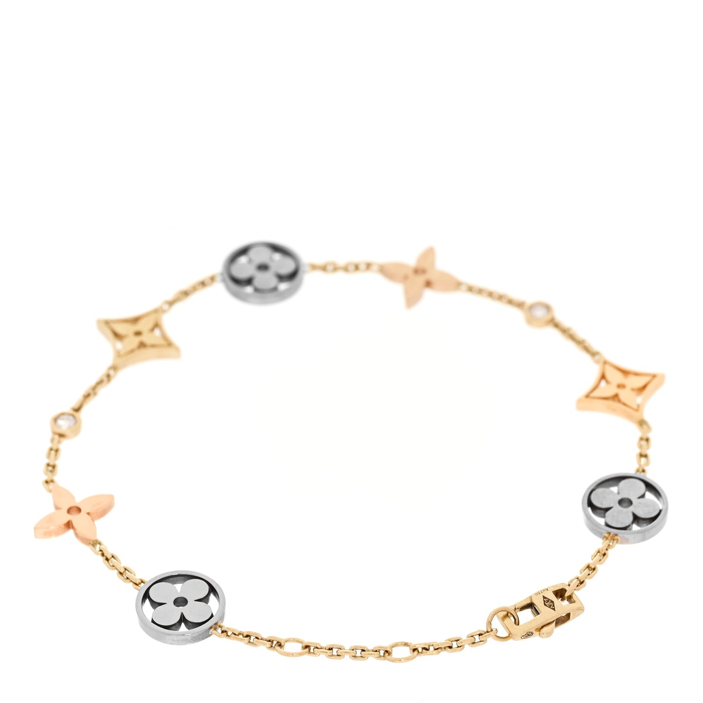 18K Yellow White Pink Gold Diamond Idylle Blossom Bracelet