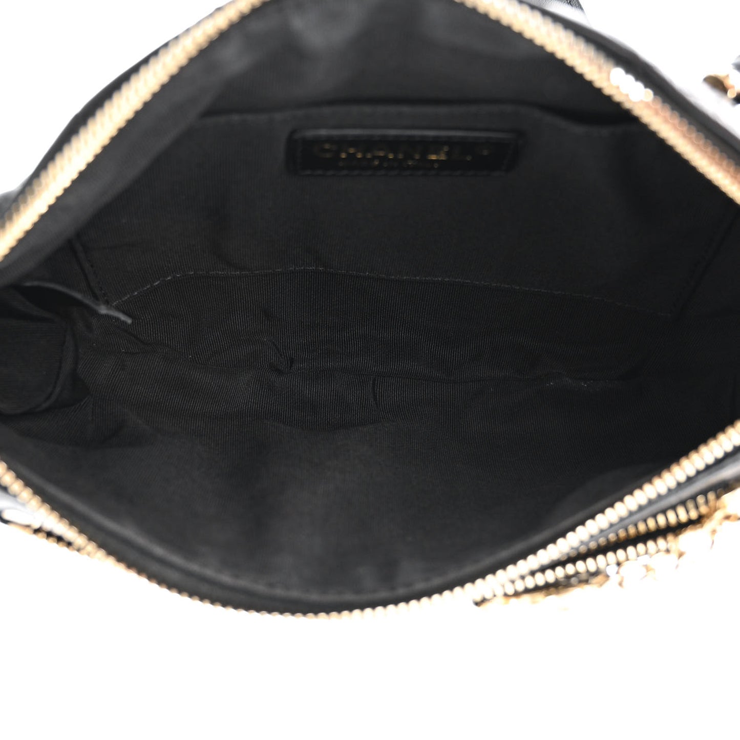 Aged Calfskin Quilted Waist Bag With Coin Purse Black