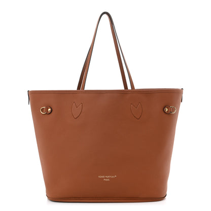 Louis Vuitton Monogram Calfskin Neo Neverfull Inside Out MM Tan 3 of 17