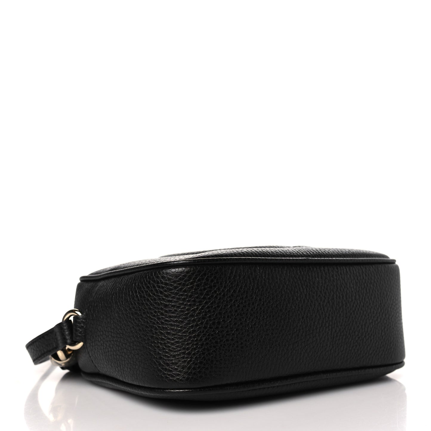 Pebbled Calfskin Small Soho Disco Bag Black