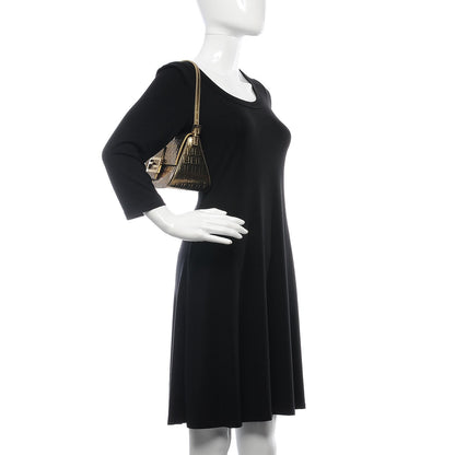 Fendi Vitello Mirror FF Embossed Mini Mama Baguette Oro Ambrato 2 of 11