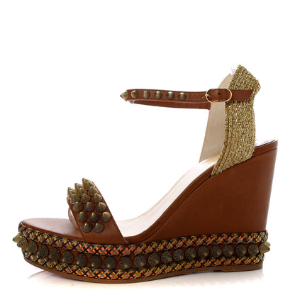 Christian Louboutin Calfskin Cordorella 110 Wedge Sandals 41 Version Cuoio 1 of 8