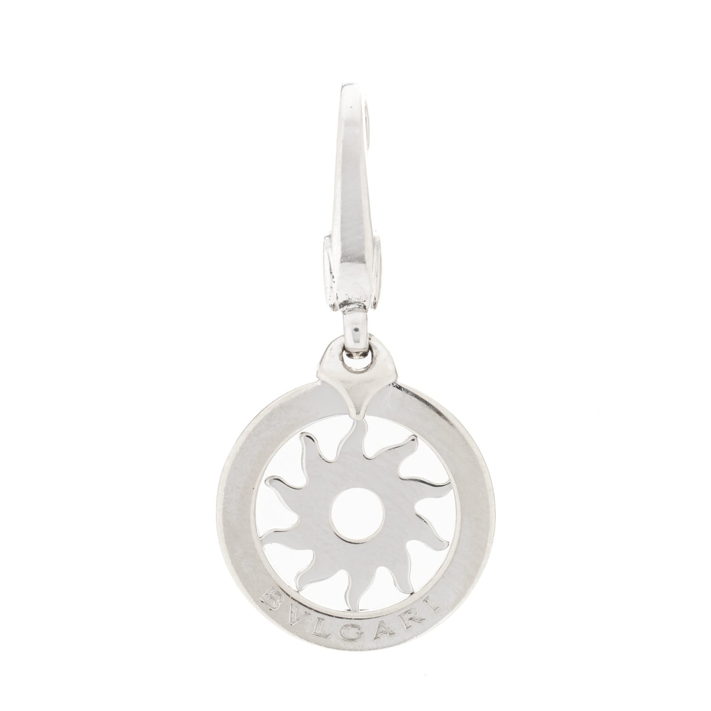 18K White Gold Tondo Sole Charm Pendant
