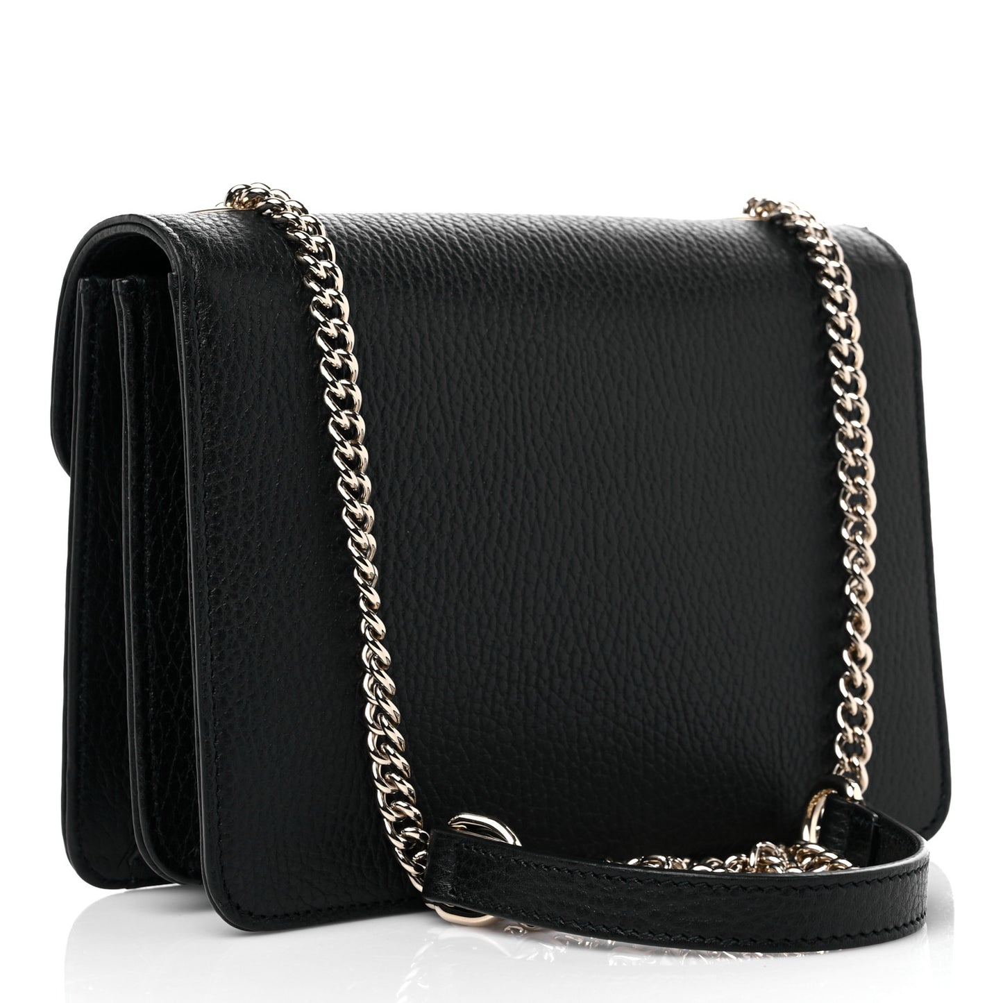 Dollar Calfskin Small Interlocking G Shoulder Bag Black