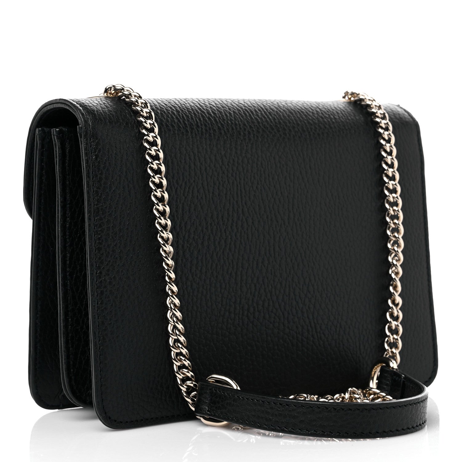 Gucci Dollar Calfskin Small Interlocking G Shoulder Bag Black 3 of 10
