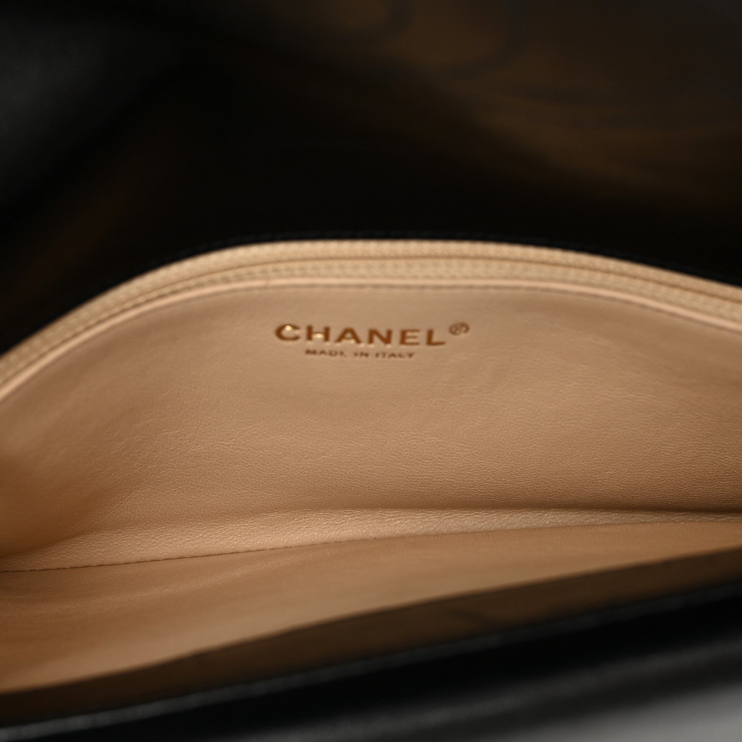 Chanel Lambskin Chain Chevron CC Clutch Black 6 of 9