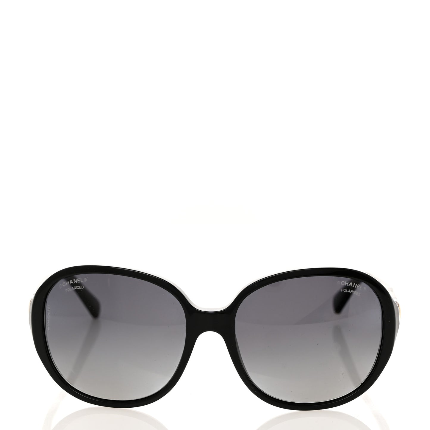 Acetate Polarized CC Round Sunglasses 5285 Black