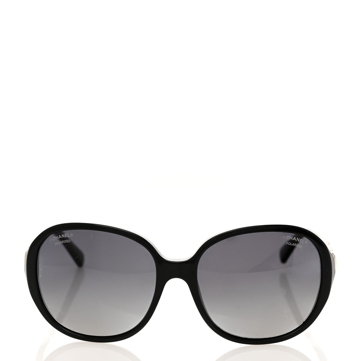 Chanel Acetate Polarized CC Round Sunglasses 5285 Black 2 of 7