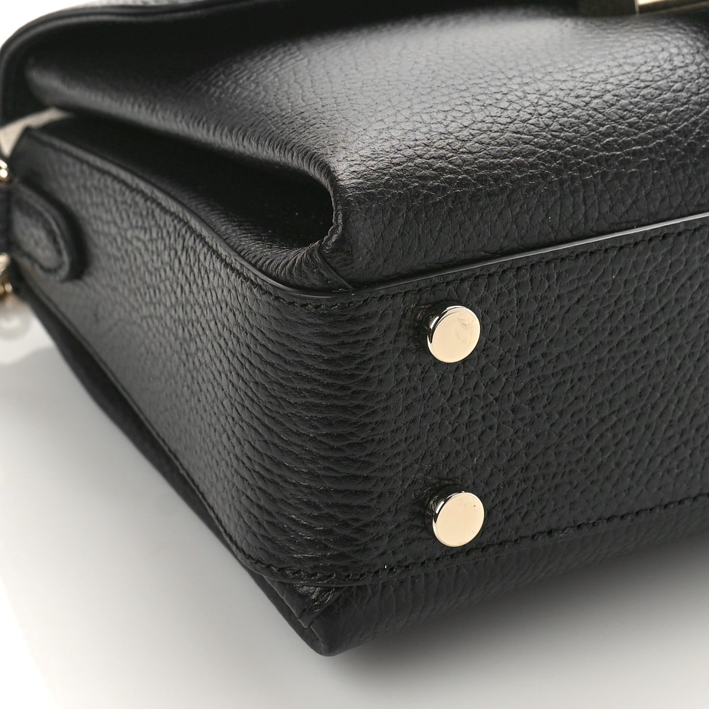 Dollar Calfskin Interlocking G Top Handle Shoulder Bag Black