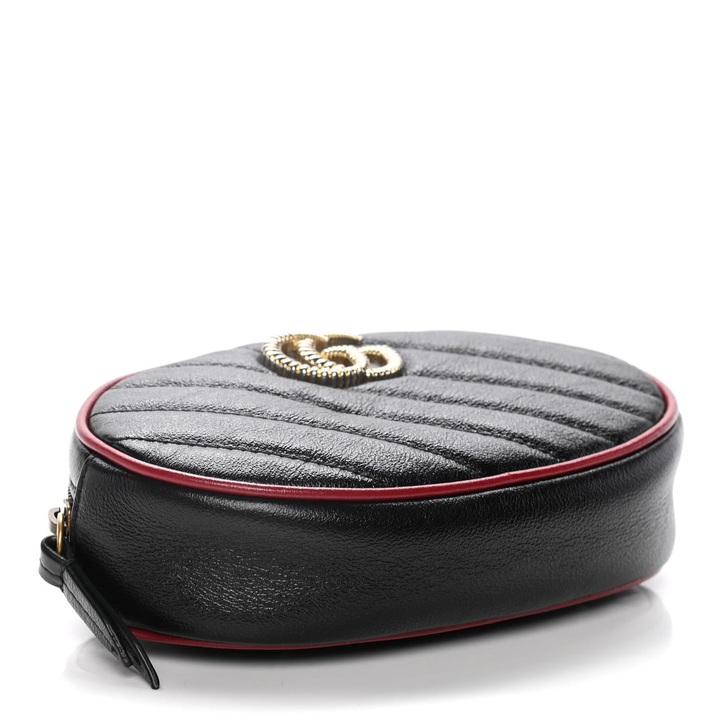 Azalea Calfskin Matelasse Diagonal Torchon GG Marmont Belt Bag 85 34 Black Romantic Cerise