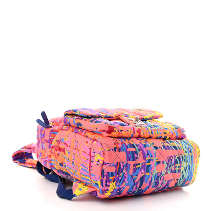 Chanel Foulard Fabric Quilted Printed Backpack Pink 4 of 12