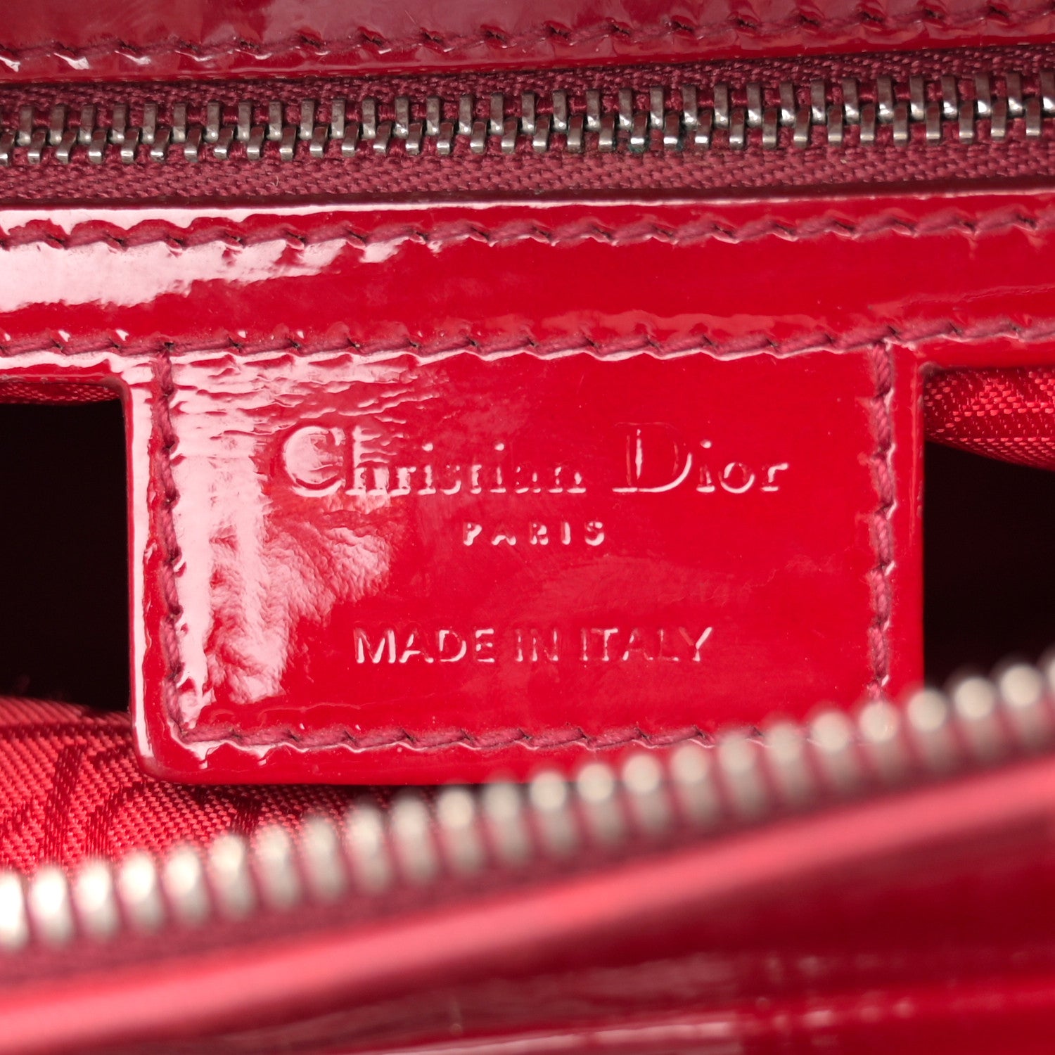 Christian Dior Patent Cannage Large Lady Dior Red 6 of 15