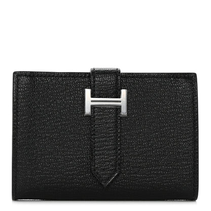 Hermes Chevre Mysore Mini Bearn Wallet Black 1 of 8