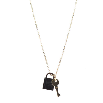 Hermes Permabrass Buffalo Horn Amulette Padlock PM Pendant Necklace 1 of 5