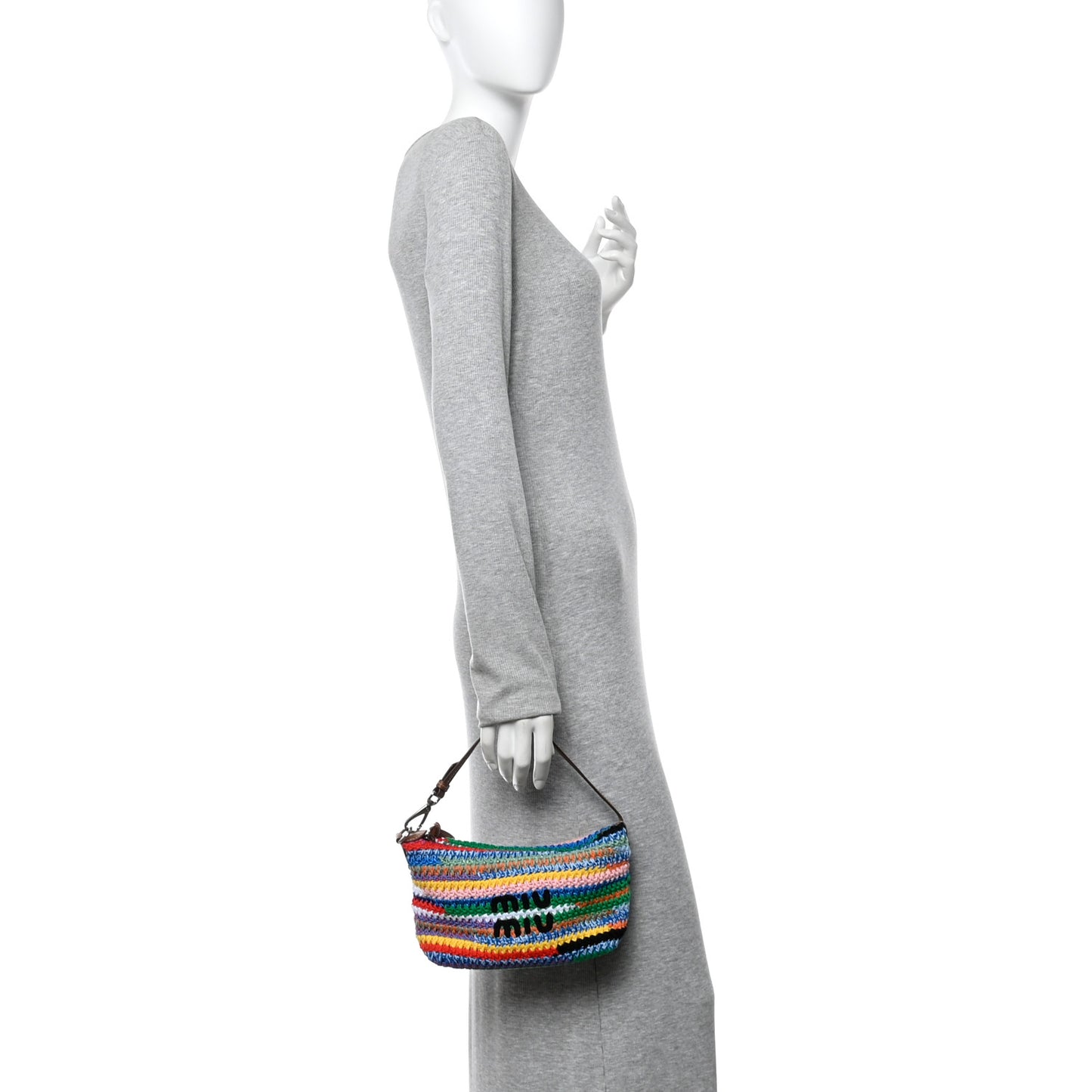 Fabric Crochet Pouch Multicolor