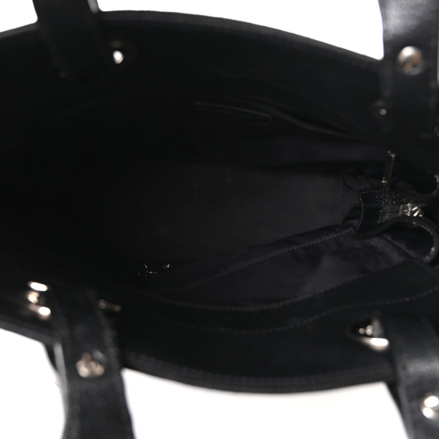 Coated Canvas Quilted Small Paris Biarritz Tote Black