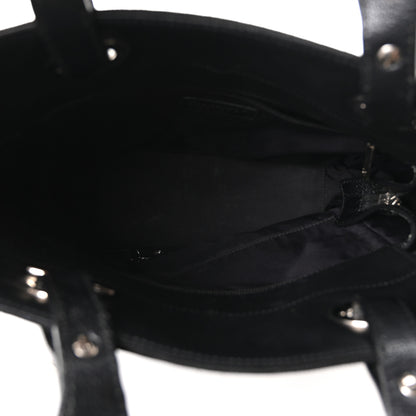 Chanel Coated Canvas Quilted Small Paris Biarritz Tote Black 5 of 10