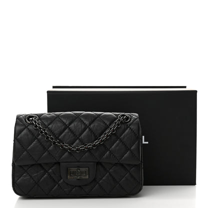 Chanel Aged Calfskin Quilted 2.55 Reissue Mini Flap So Black 12 of 12