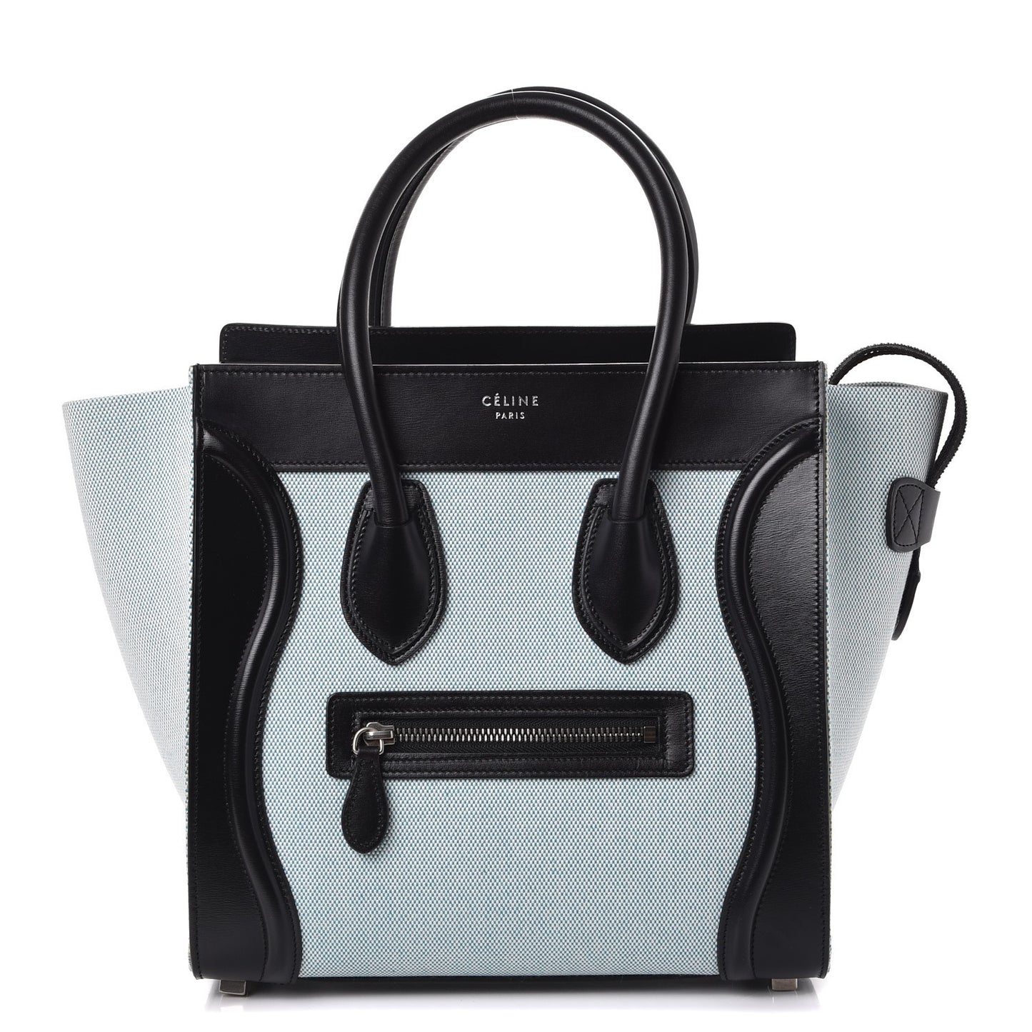 Textile Smooth Calfskin Micro Bi-Color Luggage Blue