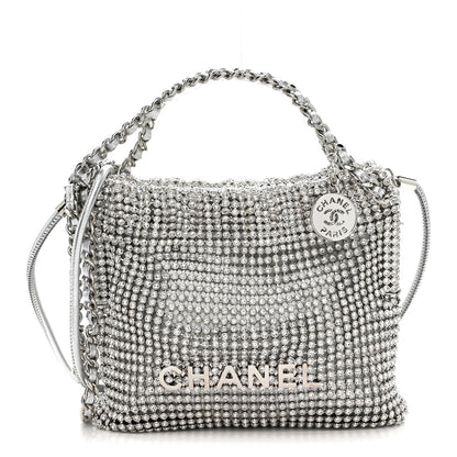 Chanel Crystal Embellished Metallic Lambskin Mini Chanel 22 Silver 1 of 11