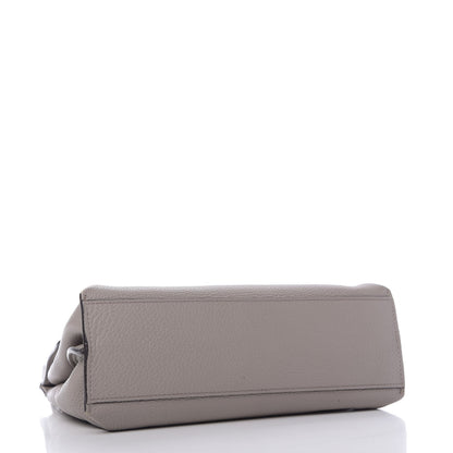 Gucci Cellarius Calfskin Small Bamboo Daily Top Handle Bag Storm Grey 5 of 9
