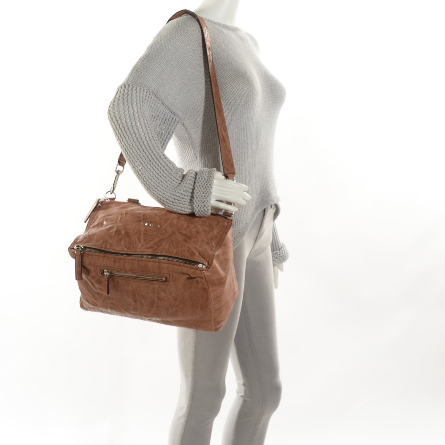 Tumbled Sheepskin Medium Pandora Bag Medium Brown
