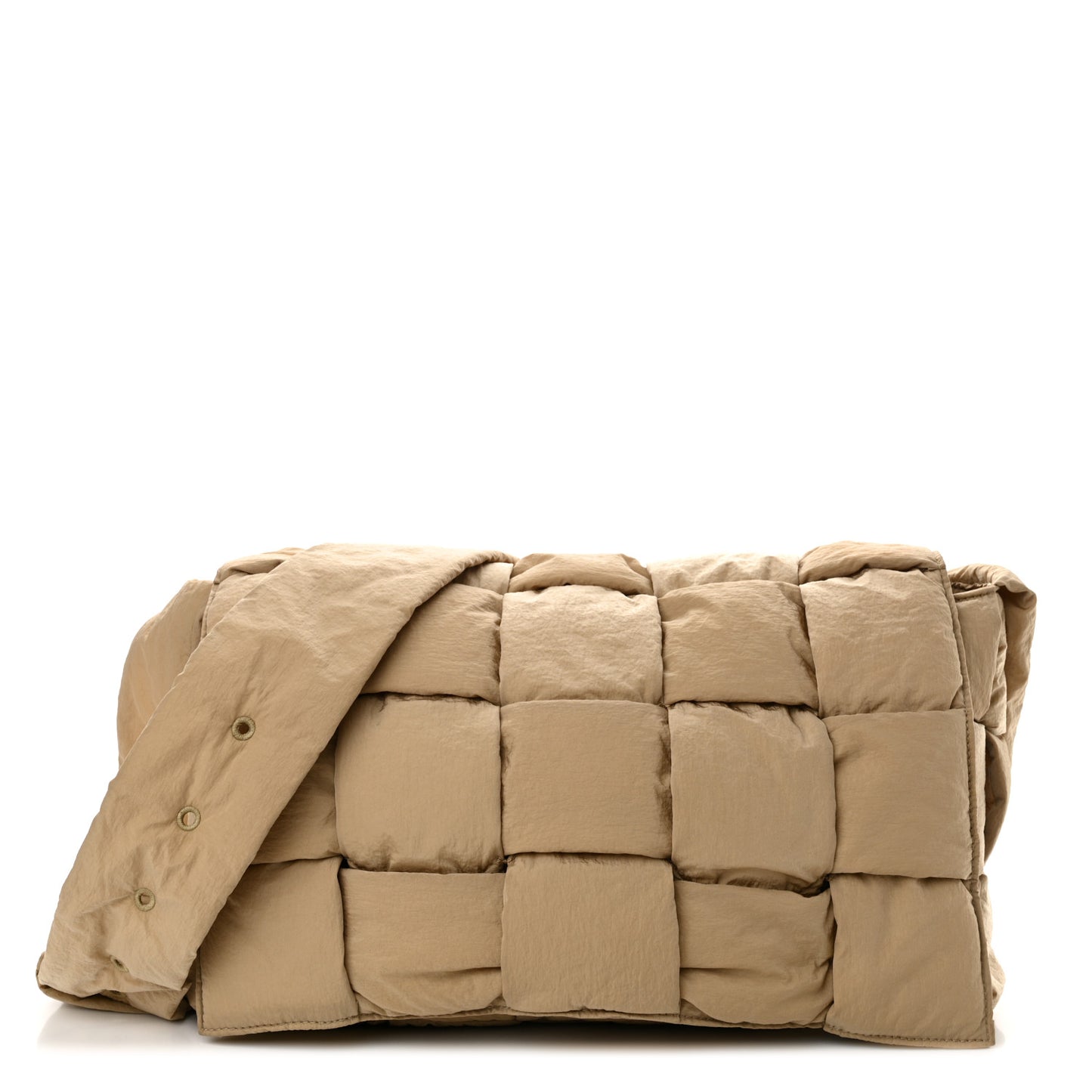 Nylon Intrecciato Padded Tech Maxi Cassette Bag Sesame
