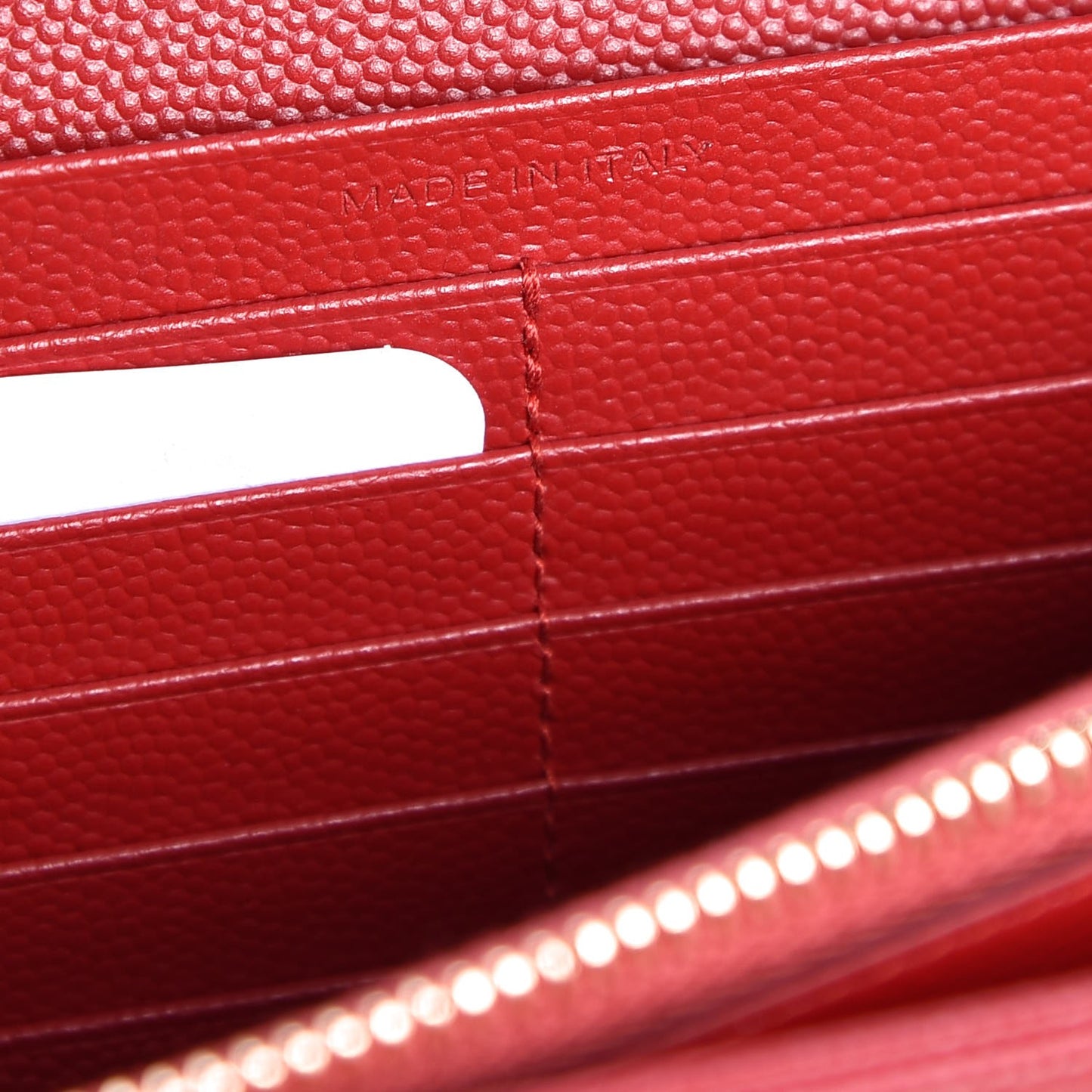 Grain De Poudre Matelasse Chevron Monogram Chain Wallet New Red