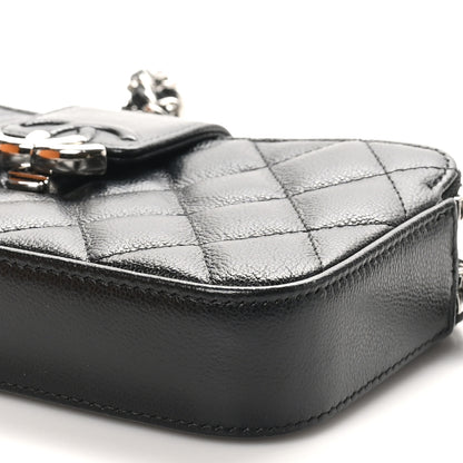 Chanel Grained Calfskin Quilted CC Box Clutch With Chain  Black 11 of 12