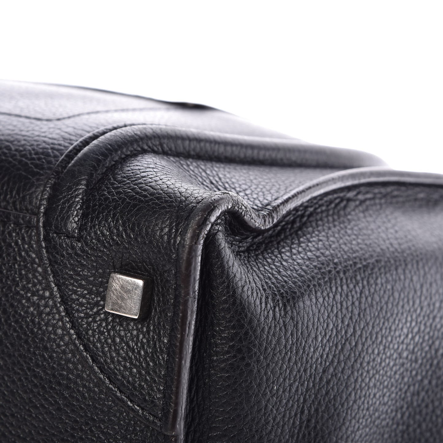 Drummed Calfskin Mini Luggage Black