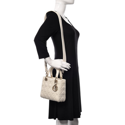 Christian Dior Lambskin Cannage Small My Lady Dior White 2 of 11