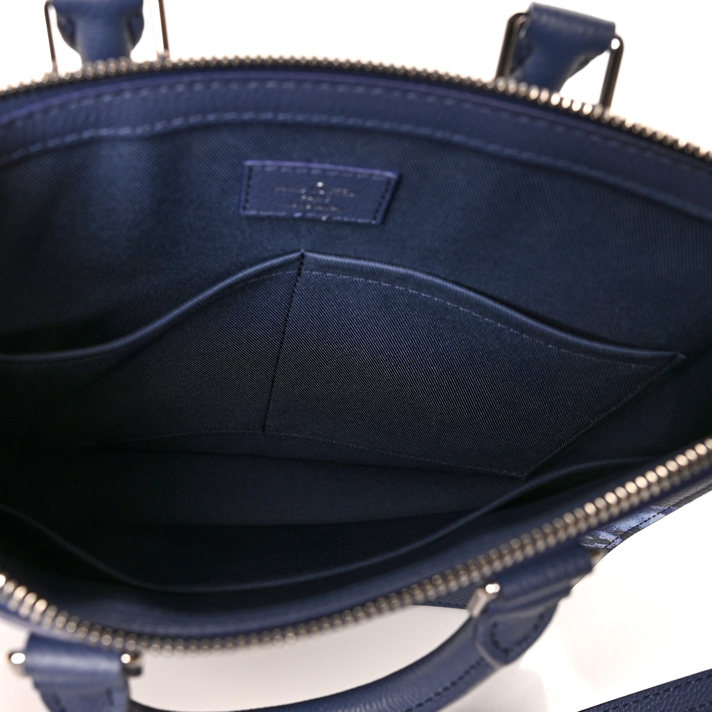 Monogram Ink Watercolor Sac Plat Zippé Blue