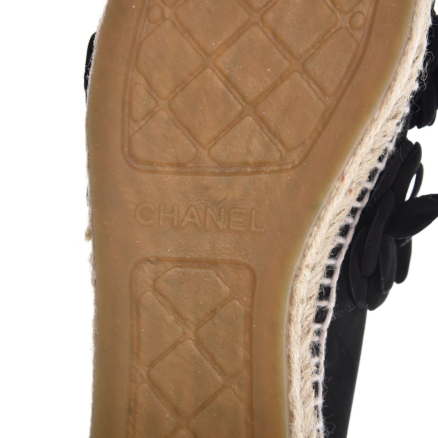 Chanel Suede Camellia CC Espadrilles 38 Black 7 of 9