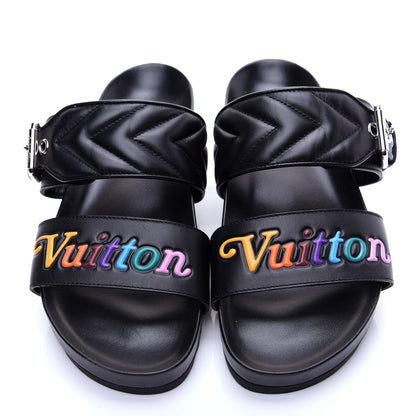Louis Vuitton Calfskin New Wave Bom Dia Mule Sandals 36 Black 8 of 10