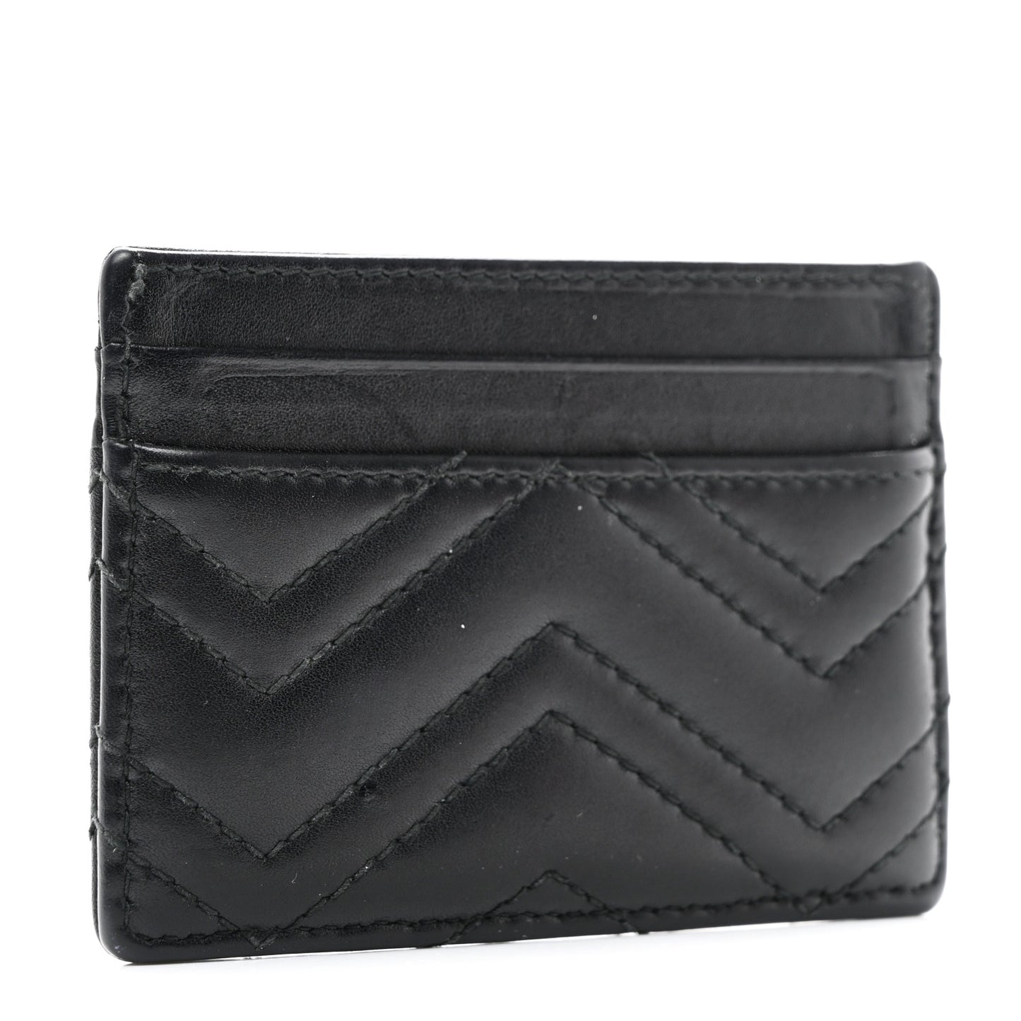Calfskin Matelasse GG Marmont Card Holder Black