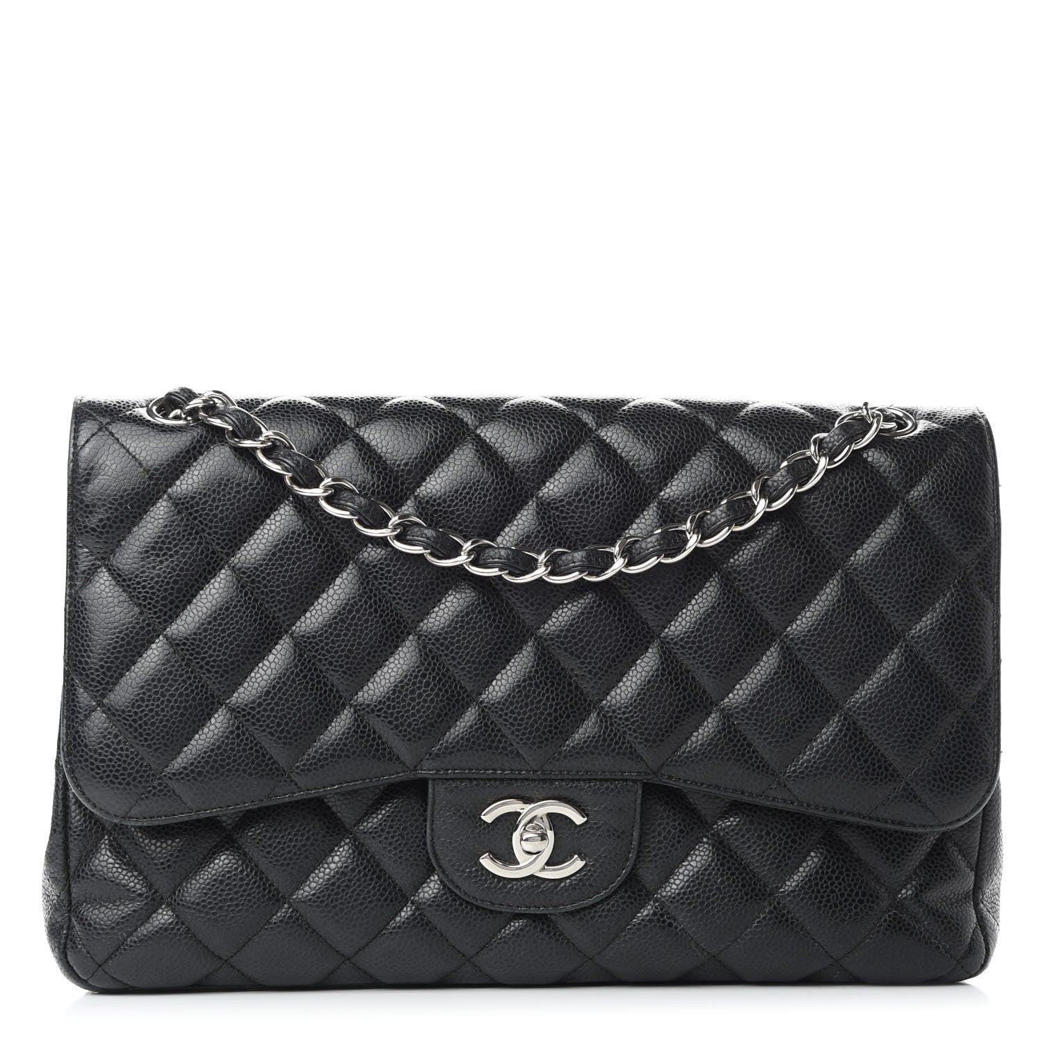 Chanel Caviar Quilted Jumbo Double Flap Black 1 of 12