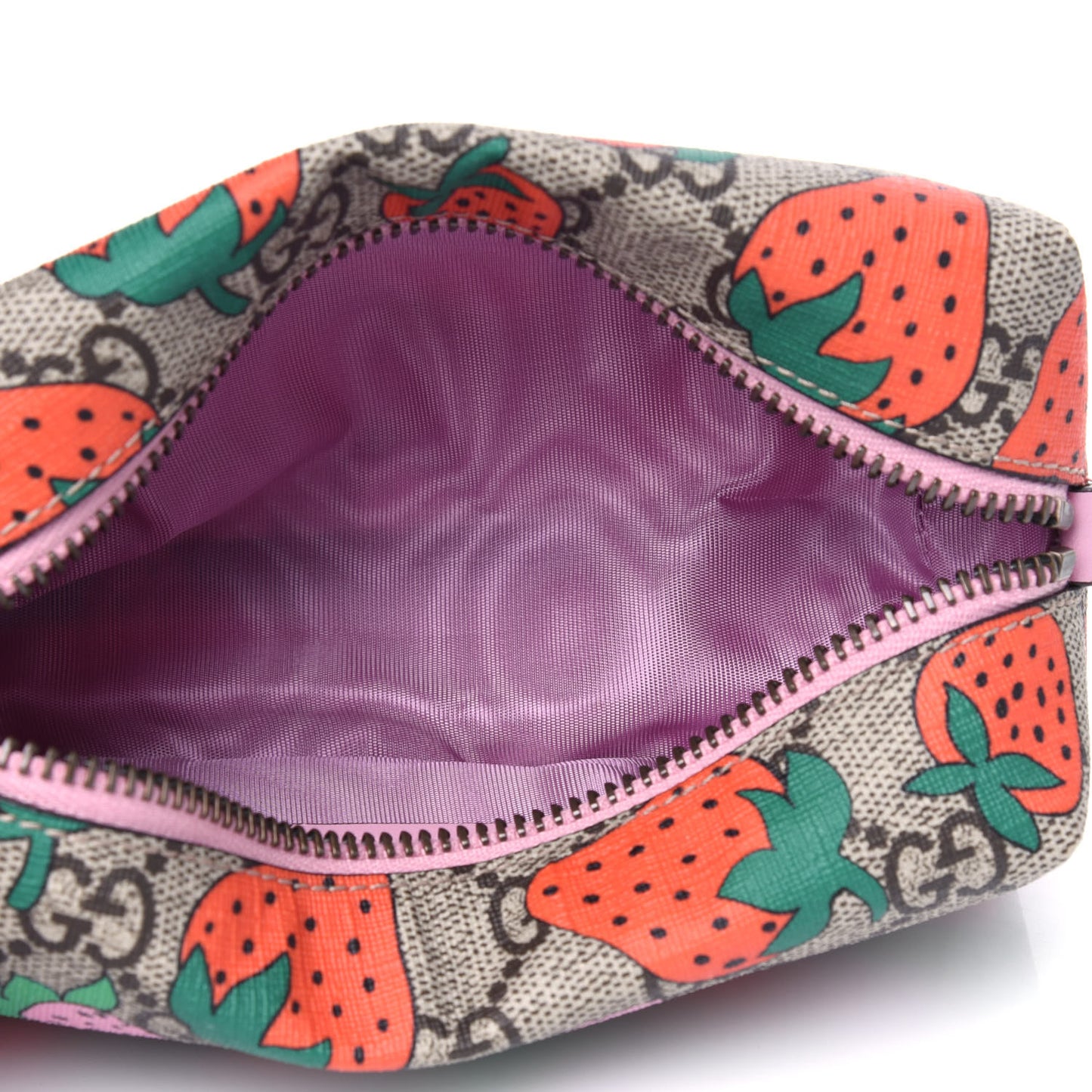 GG Supreme Monogram Strawberry Cosmetic Case