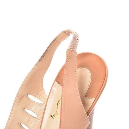 Christian Louboutin Calf Vegetale Griff Sling 120 Pumps 39 Natural Grezzo 8 of 11