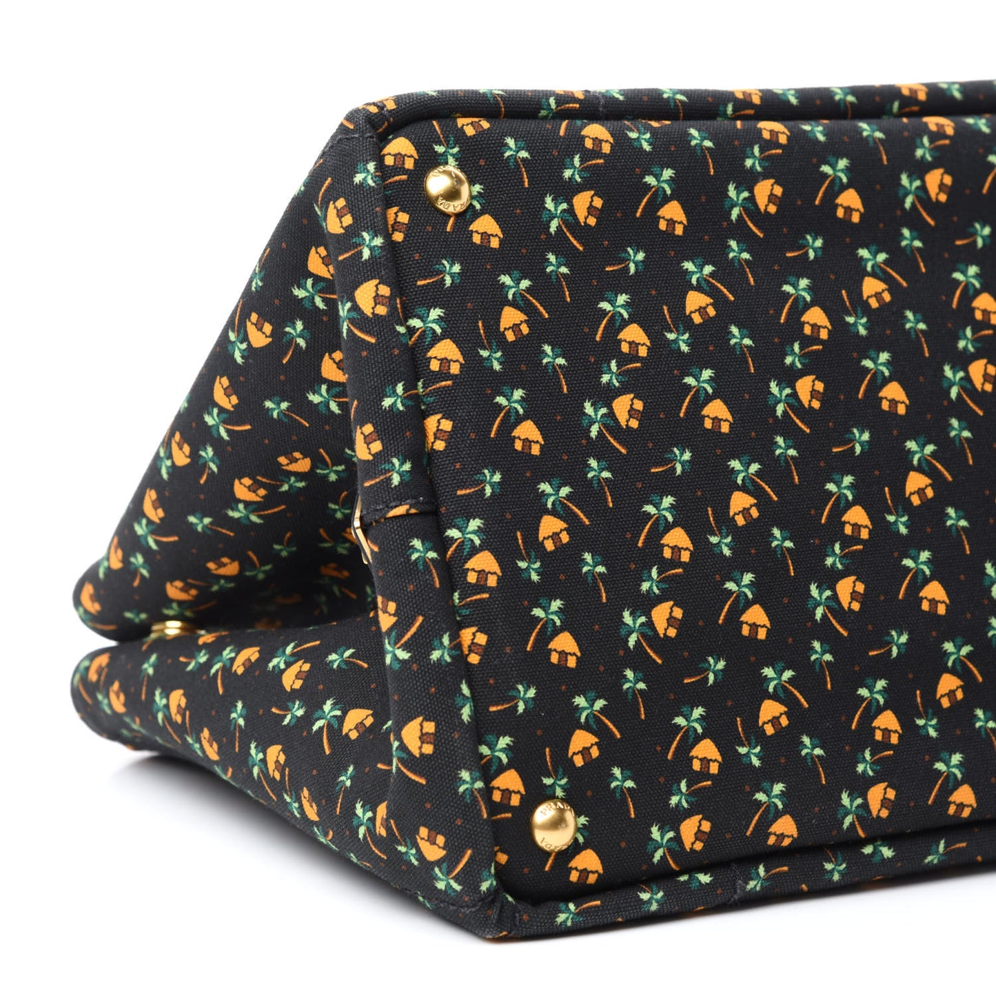 Canapa Palm Tree Print Logo Tote Black
