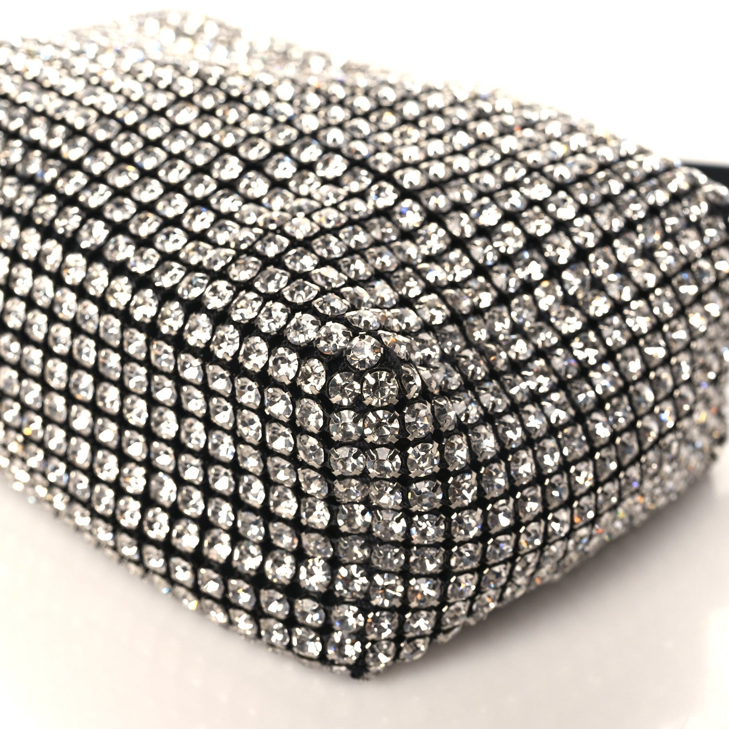 Alexander Wang Mesh Crystal Rhinestone Mini Heiress Pouch Black Silver 8 of 8