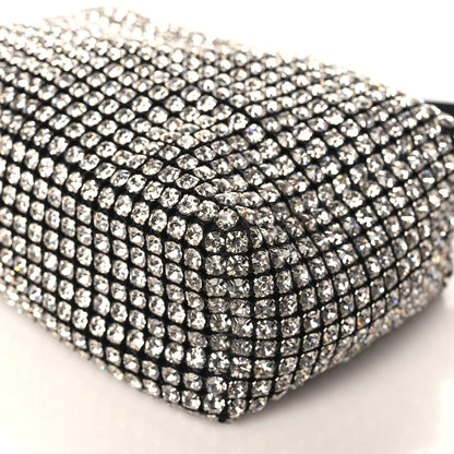 Alexander Wang Mesh Crystal Rhinestone Mini Heiress Pouch Black Silver 8 of 8